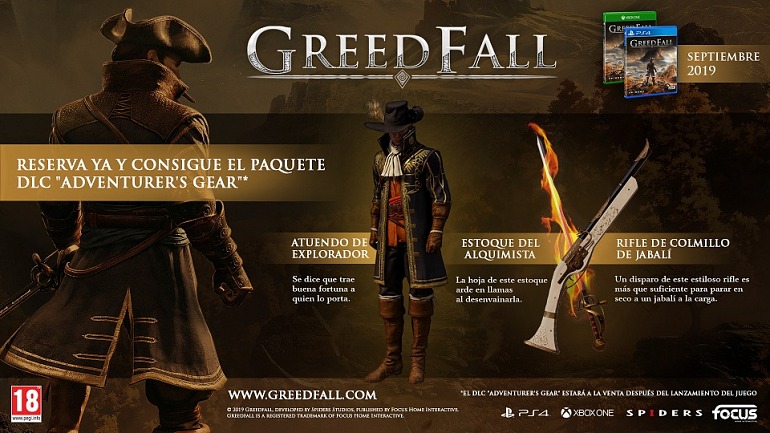 Incentivos de reserva de GreedFall. Incentivos de reserva de GreedFall.