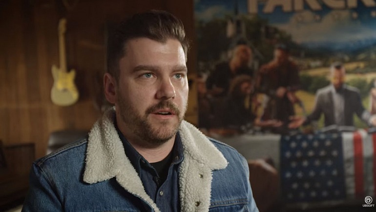 Drew Holmes, escritor en jefe de Far Cry 5. Drew Holmes, escritor en jefe de Far Cry 5.