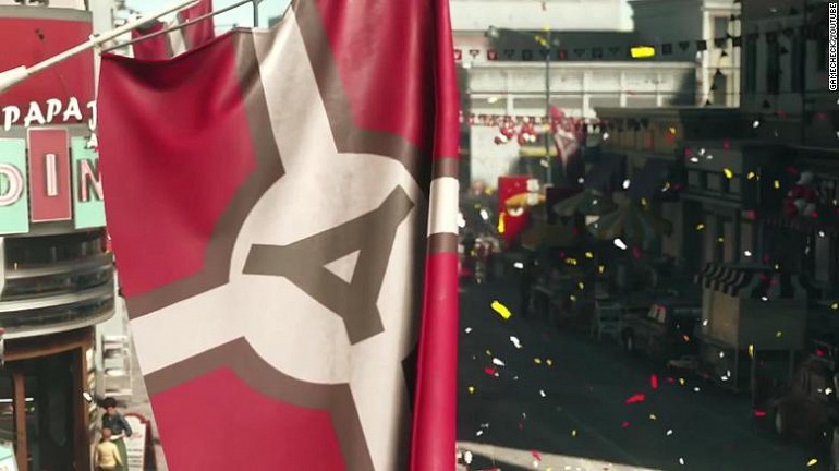 Bandera "nazi" alternativa usada en Wolfenstein 2 para Alemania. Bandera "nazi" alternativa usada en Wolfenstein 2 para Alemania.