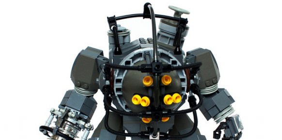 Imagen de un Big Daddy de Bioshock, creado con piezas de LEGO Imagen de un Big Daddy de Bioshock, creado con piezas de LEGO