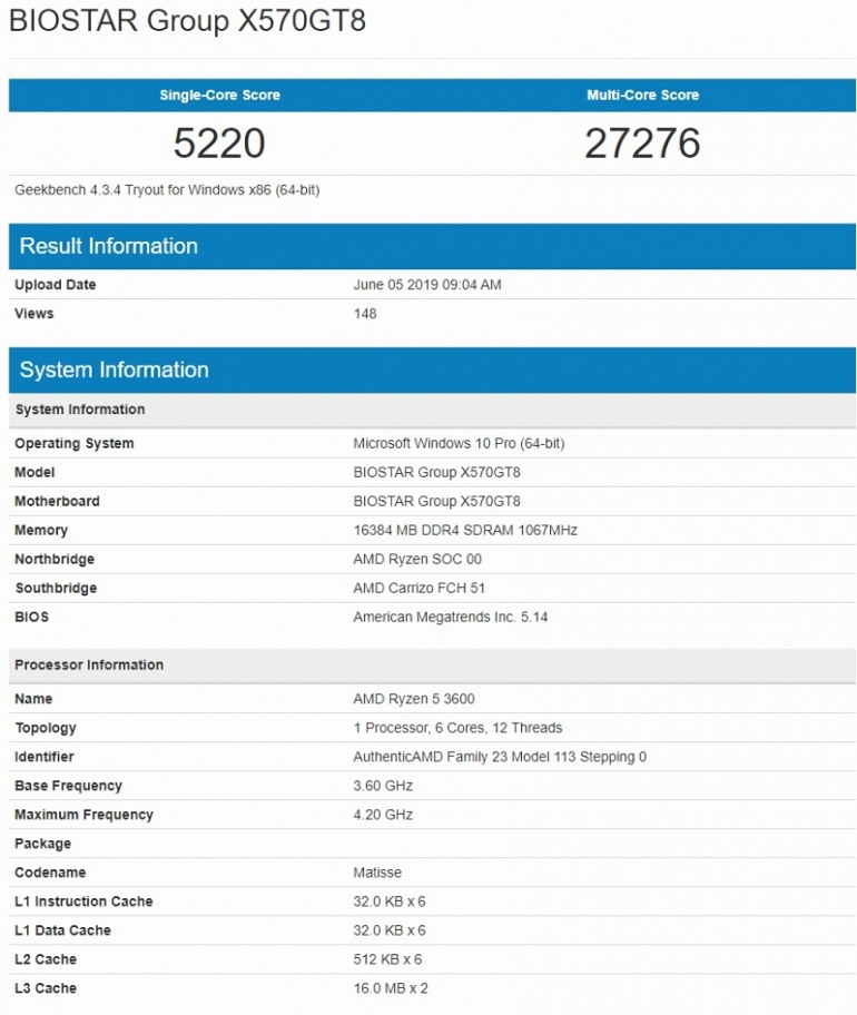 El AMD Ryzen 5 3600 arrasa en el banco de pruebas Geekbench El AMD Ryzen 5 3600 arrasa en el banco de pruebas Geekbench