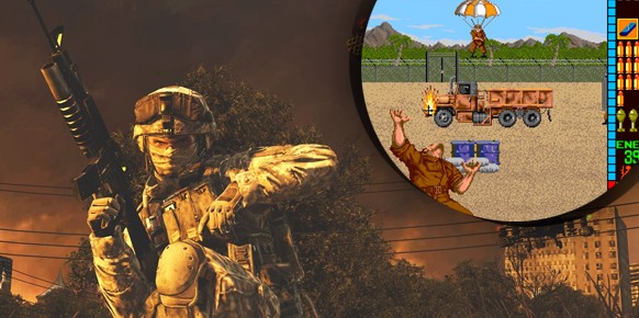 Con un scroll horizontal automático y con el único control sobre el punto de mira, Operation Wolf se convirtió en uno de los primeros grandes éxitos del género shooter. Con el tiempo juegos de acción bélica como Modern Warfare únicamente han pulido su fórmula.