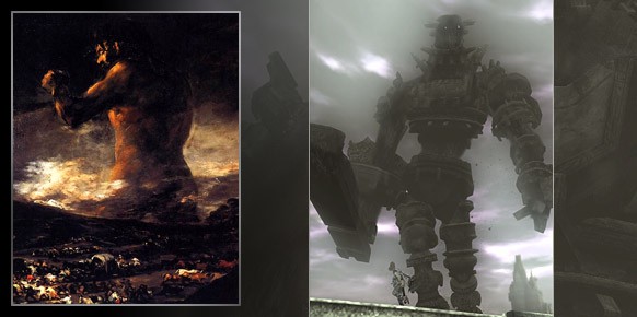 El Coloso de Goya, indudable referencia de Shadow of the Colossus, y un art-work inspirado por el juego del Team ICO.