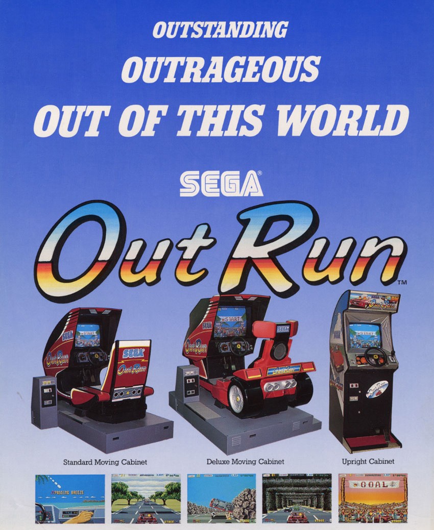 Out Run contó con tres muebles diferentes. Su modelo Deluxe acompañaba con movimiento el control del jugador.